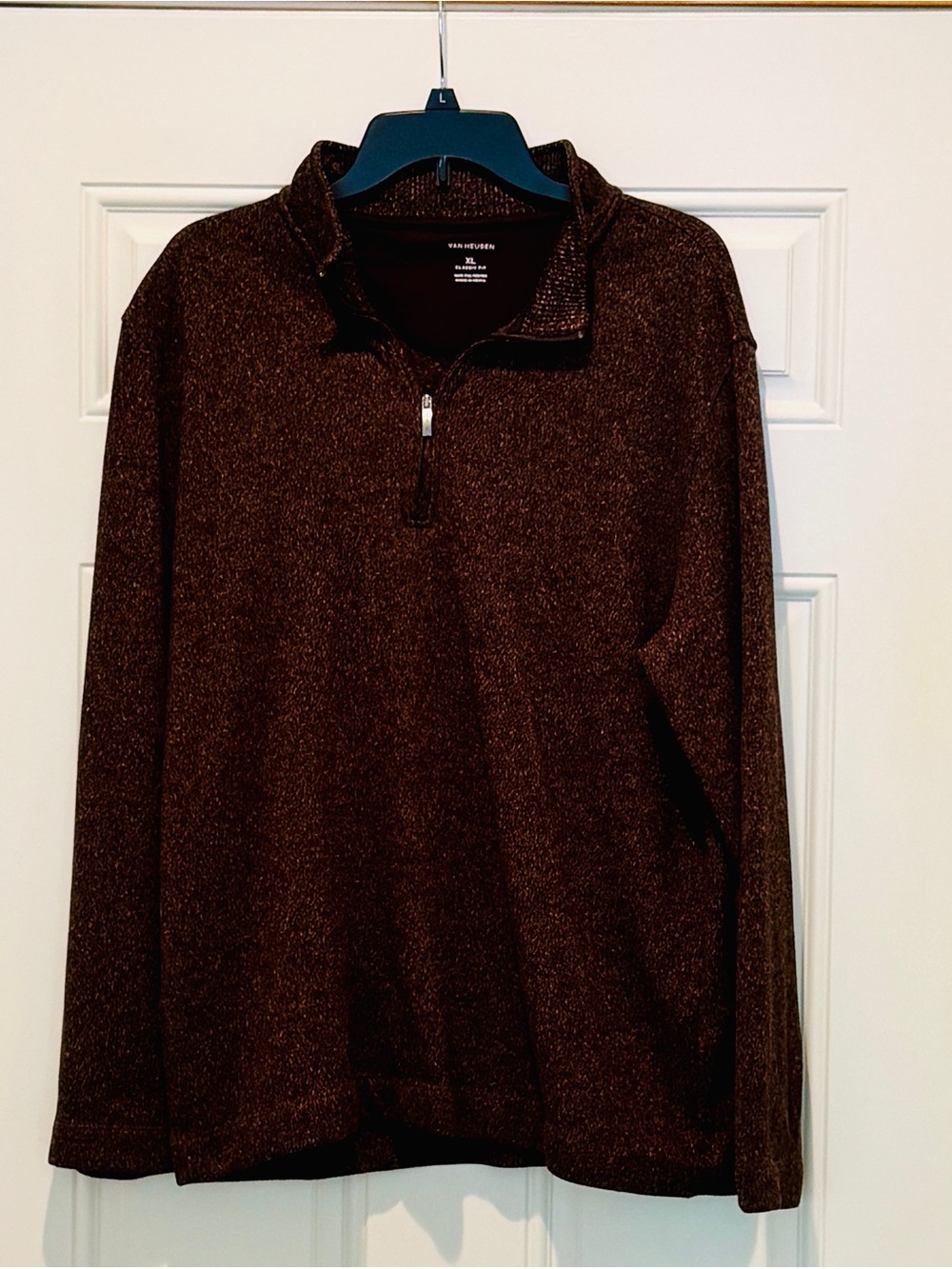 Van Heusen Men's Quarter -Zip Sweater in Dark Brown